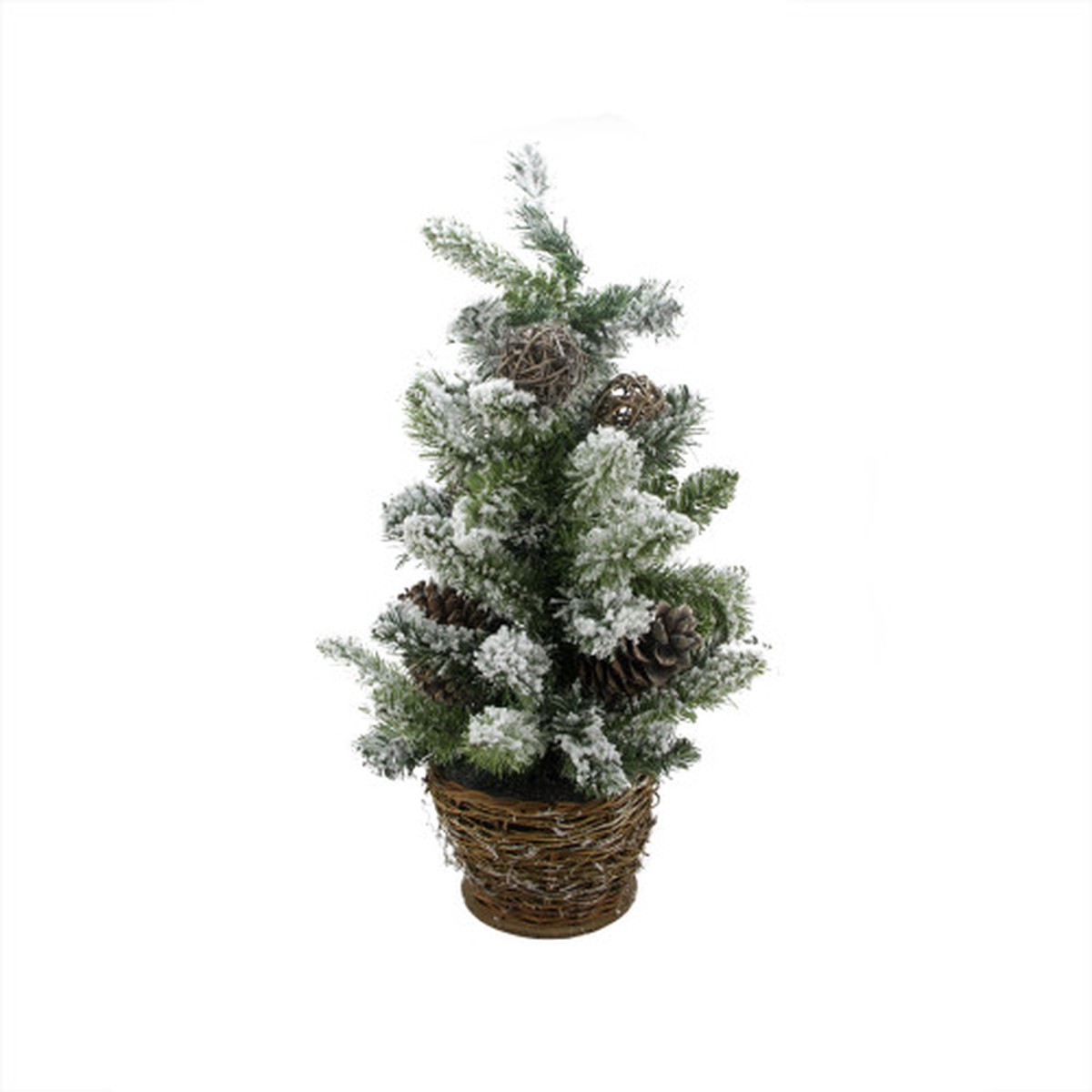 2′ Potted Flocked Pine Slim Artificial Christmas Tree – Unlit