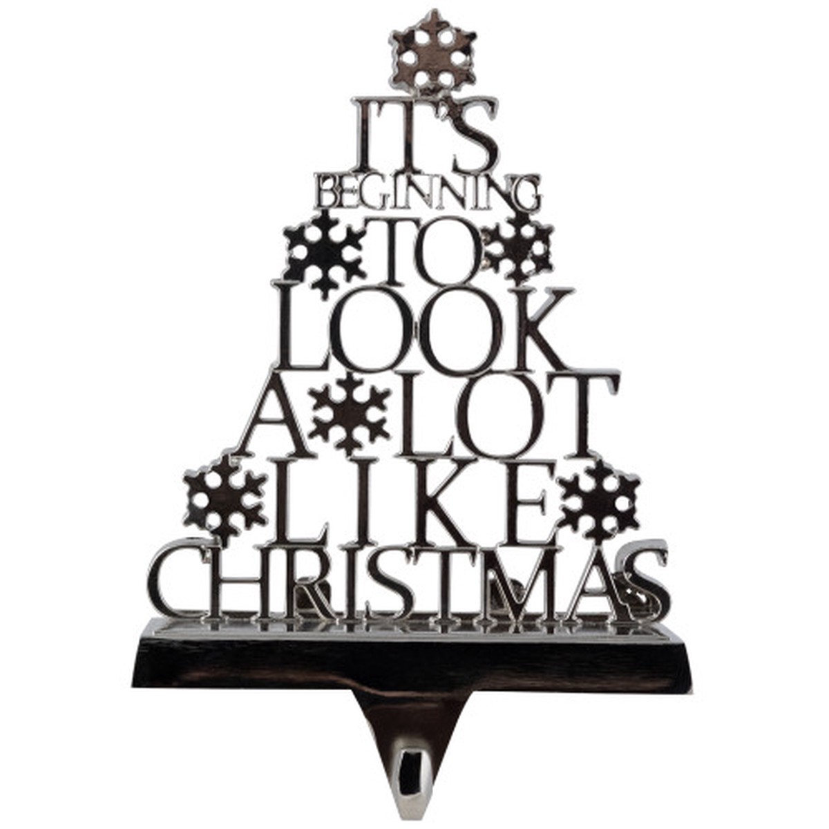 “It’s Beginning to Look a Lot Like Christmas” Metal Tree Stocking Holder – 6.5″