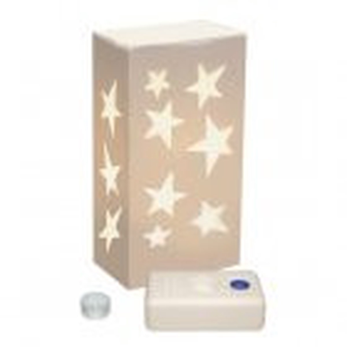 12 Decorative Wax Tea Light Candles Stars Design Luminaria Kit