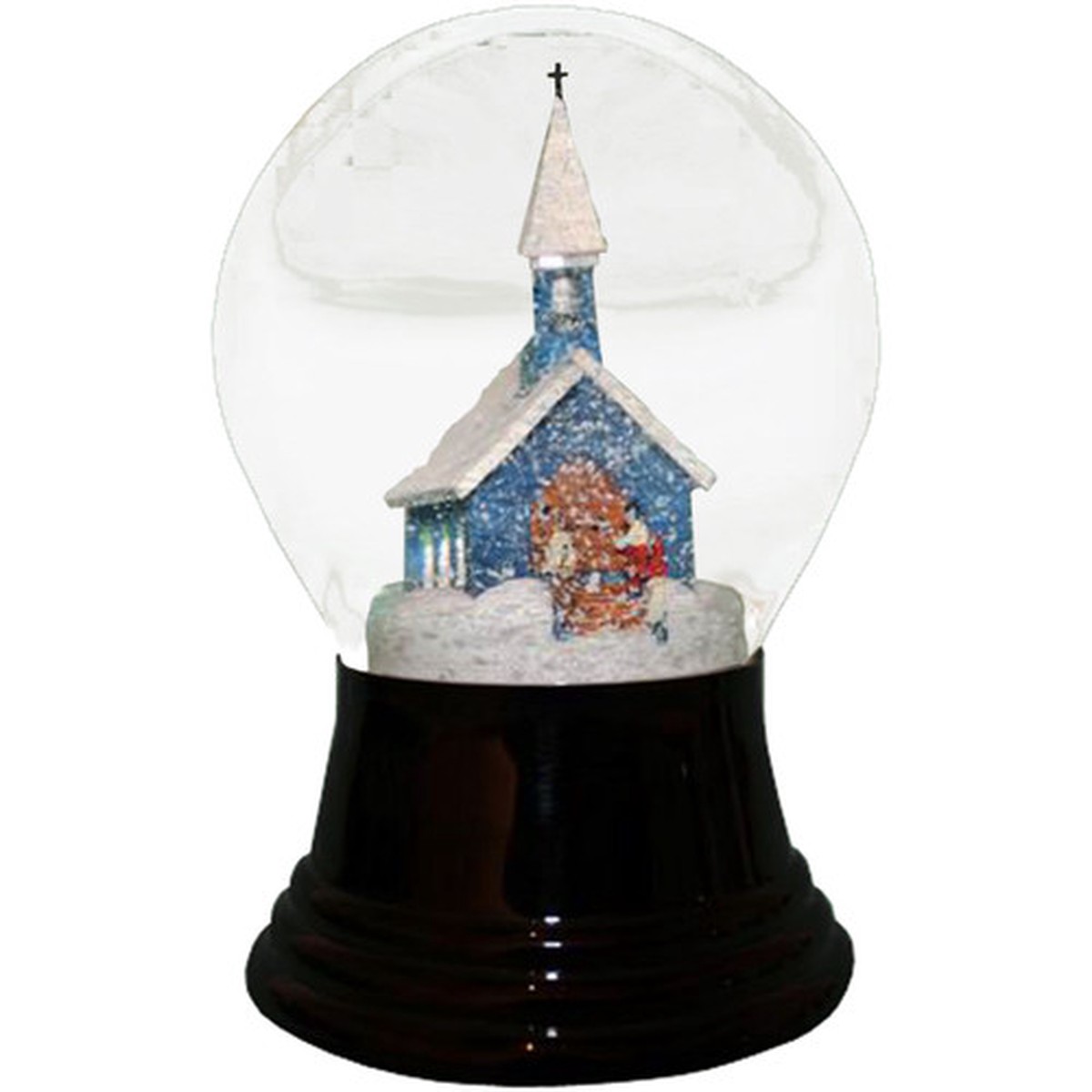 5″ Black and Blue Perzy Snow Globe Medium Chapel Decoration