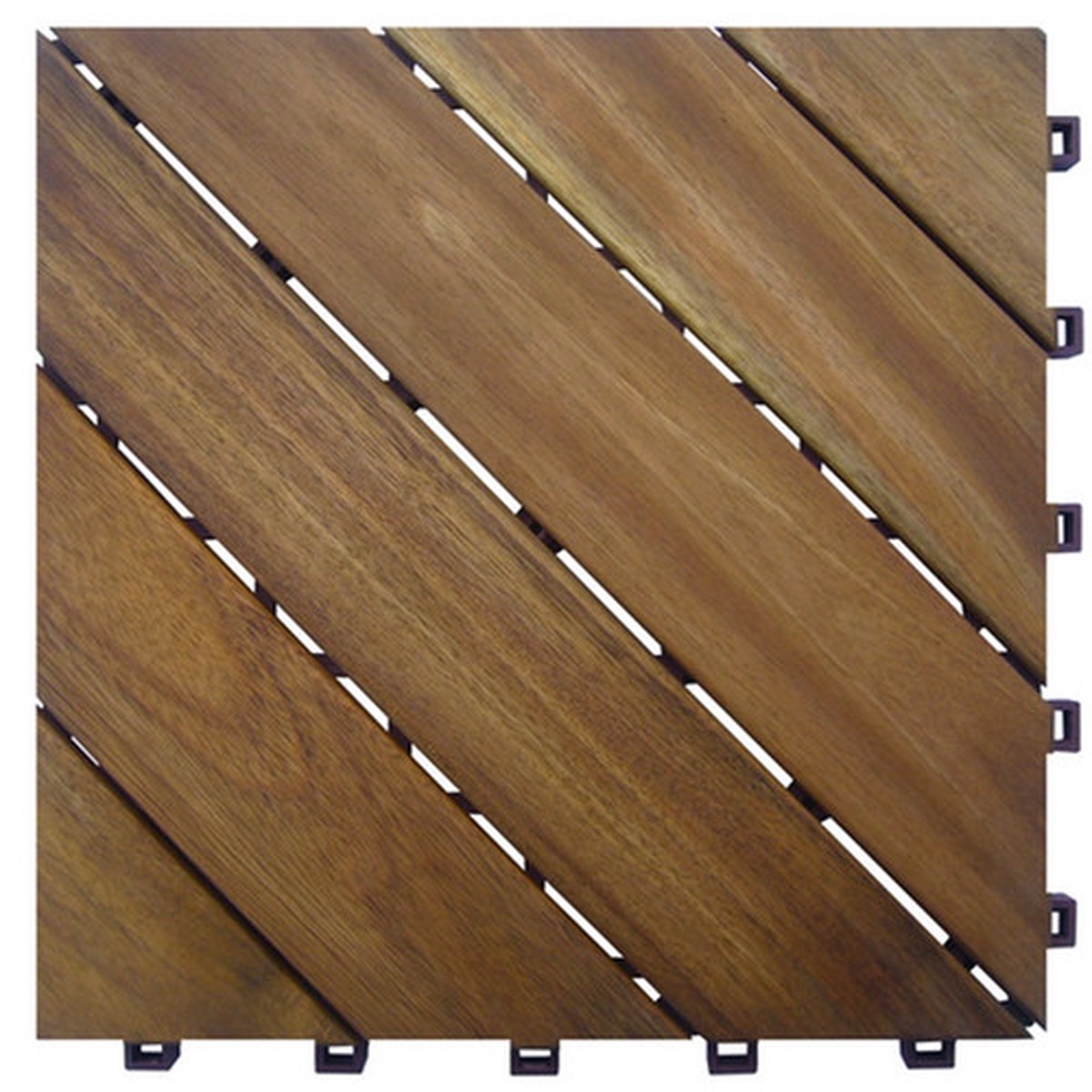 Set of 10 Brown Two-Tone Outdoor Diagonal Flooring Tiles 12″