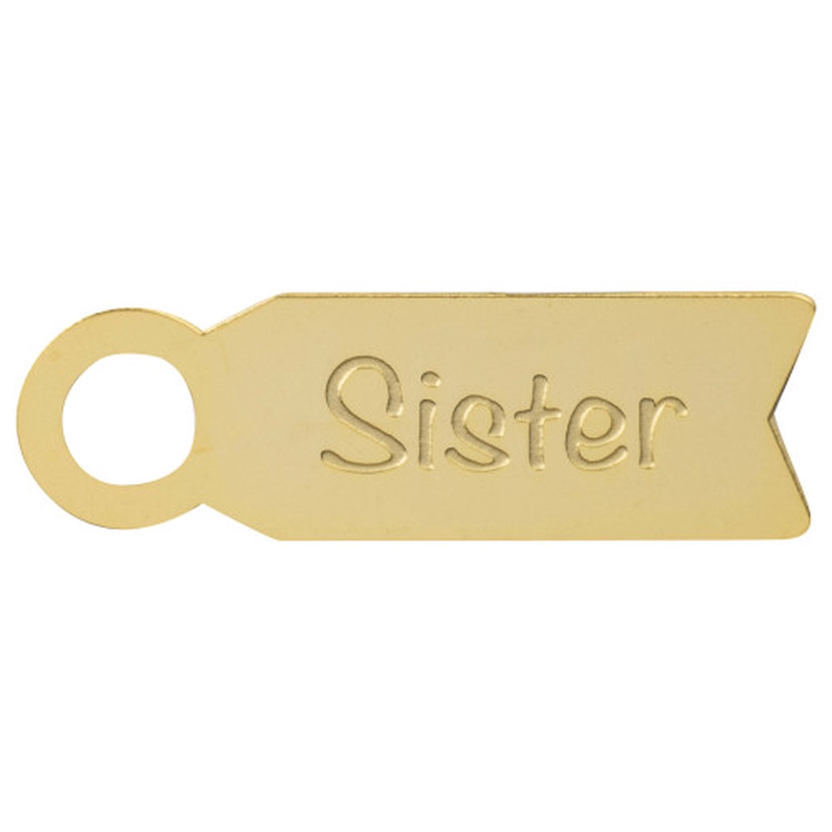 Unique Gold Plated “Sister” Brass Gift Tag