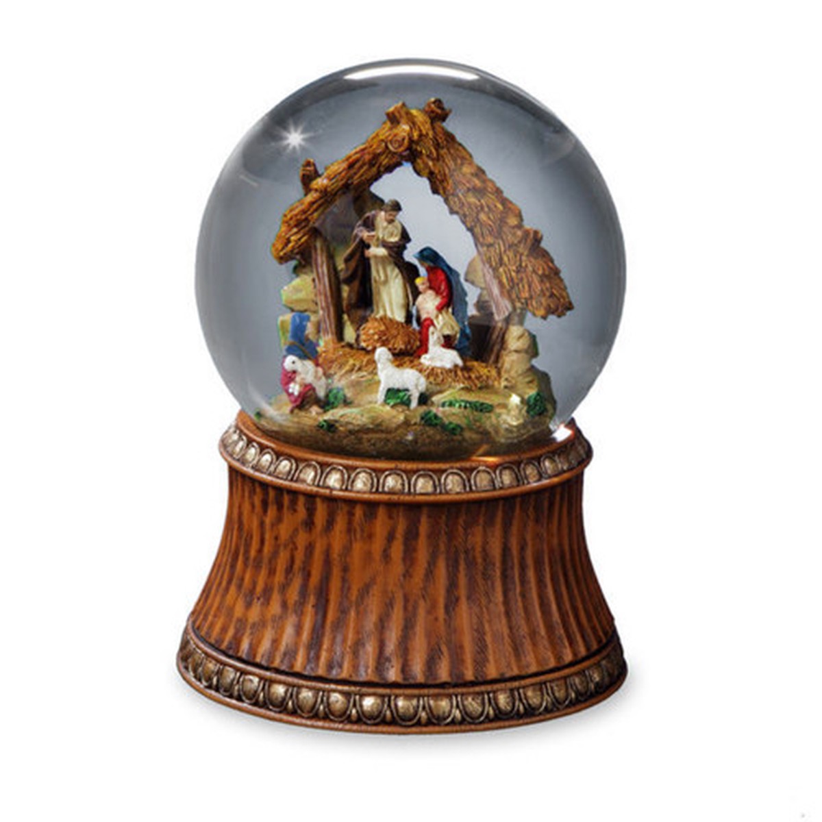 5.75″ The First Noel Nativity Scene Christmas Water Globe Glittering Snow Dome