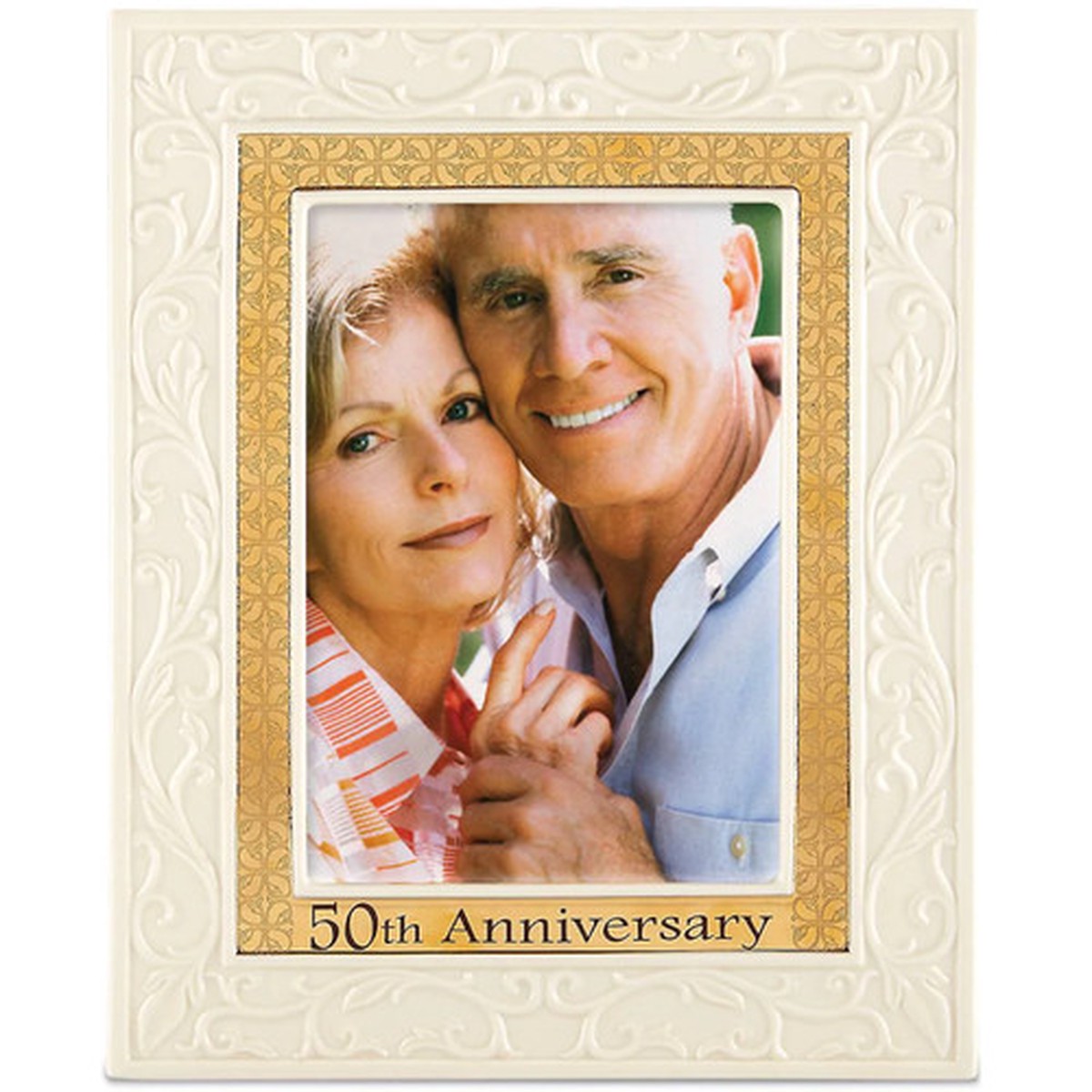 12.75″ White 50th Anniversary 5 x 7 Rectangular Photo Frame