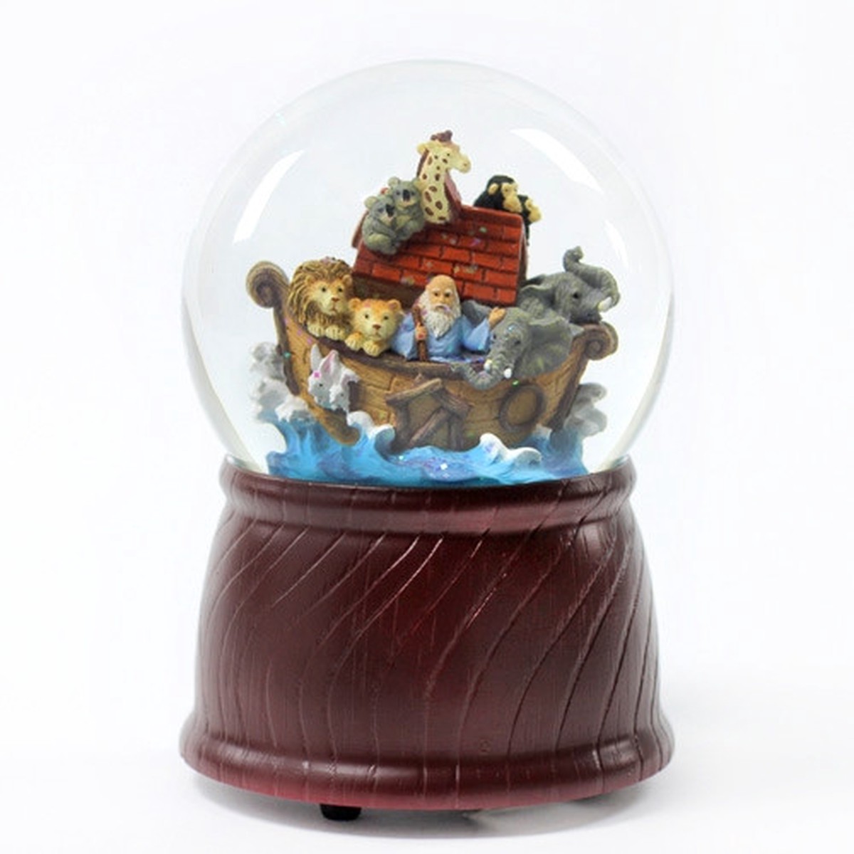 5.5″ Animated Musical “Brahms’ Lullaby” Noah’s Ark Water Globe Glittering Snow Dome
