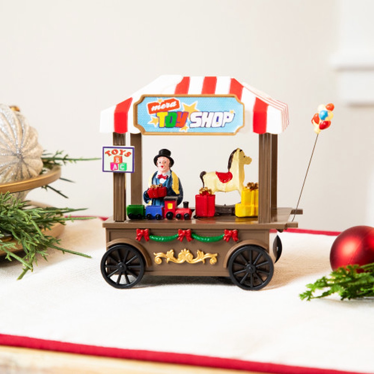 LED Lighted and Animated Toy Shop Christmas Village Piece – 5″