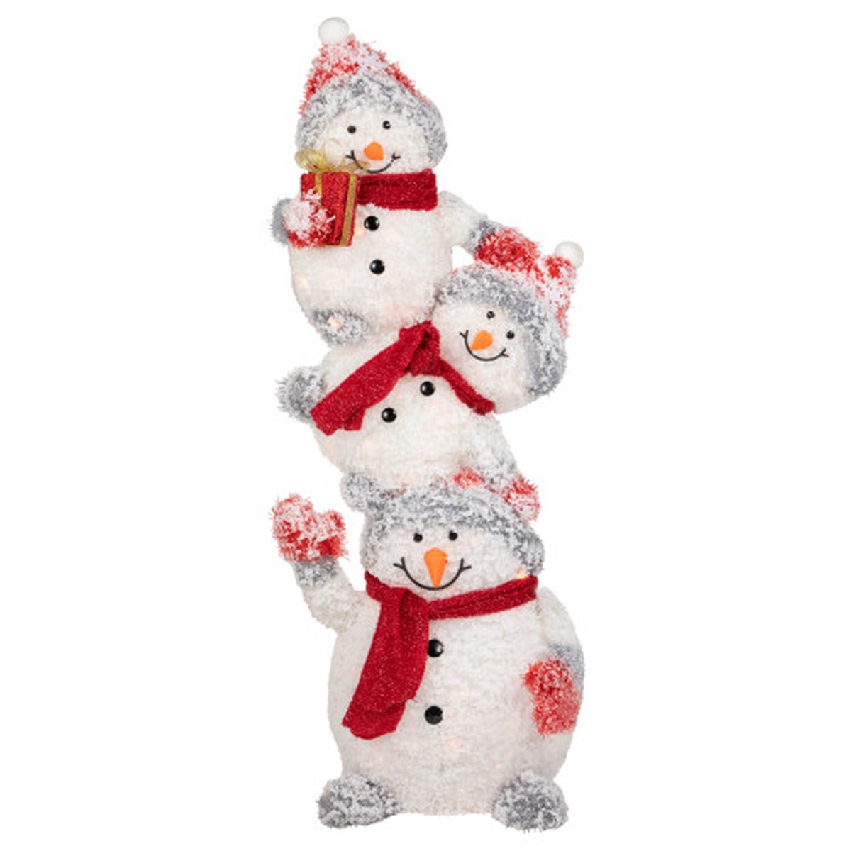 42″ Lighted Stacked Snowman Family Outdoor Christmas Decoraton