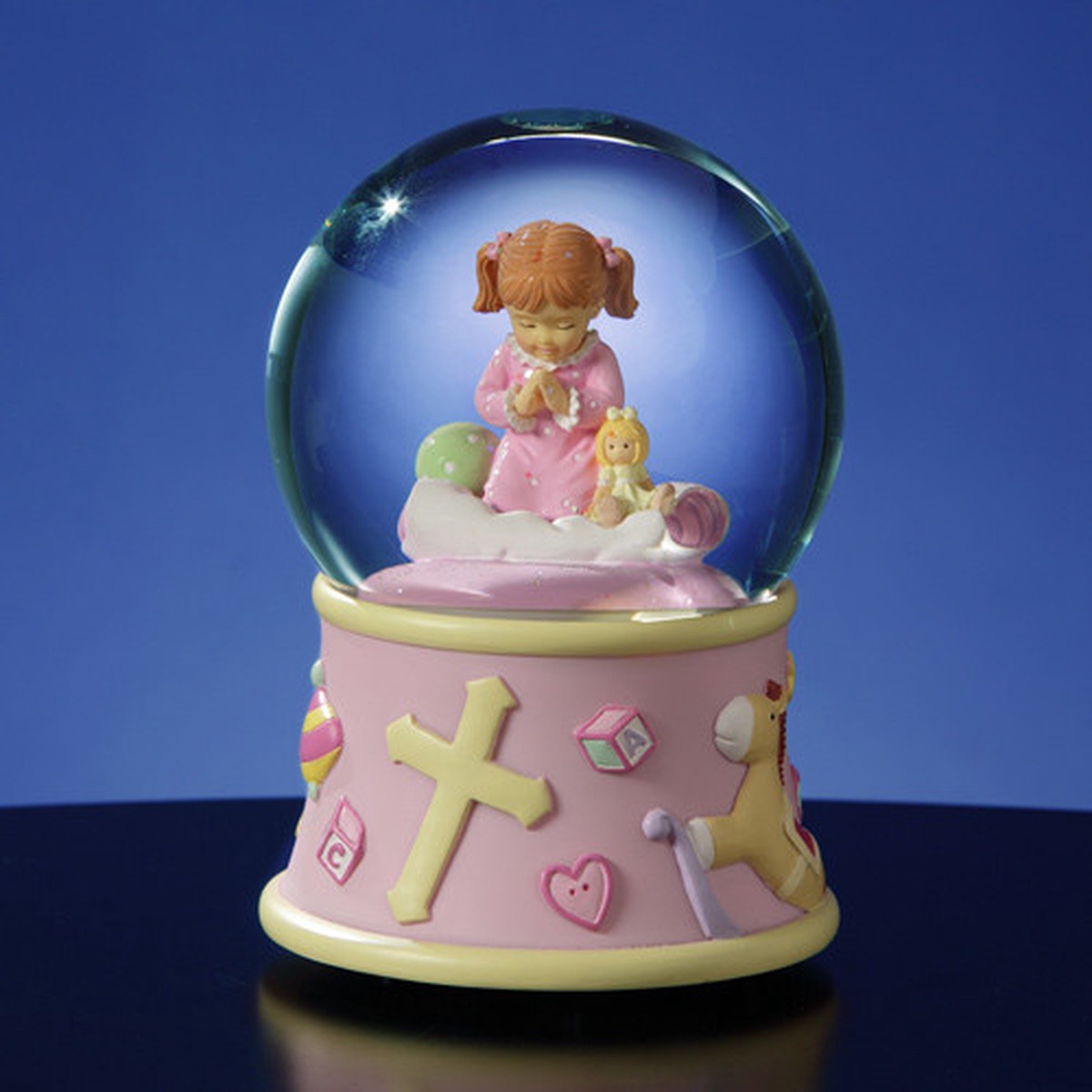 5.5″ Animated Musical “Jesus Loves Me” Girl Prayers Water Globe Glittering Snow Dome