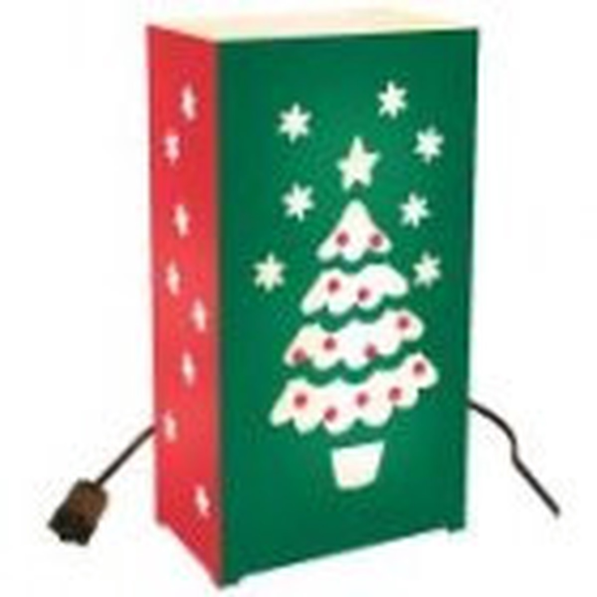 Set of 10 Lighted Christmas Tree Luminaria Pathway Markers – Green Wire
