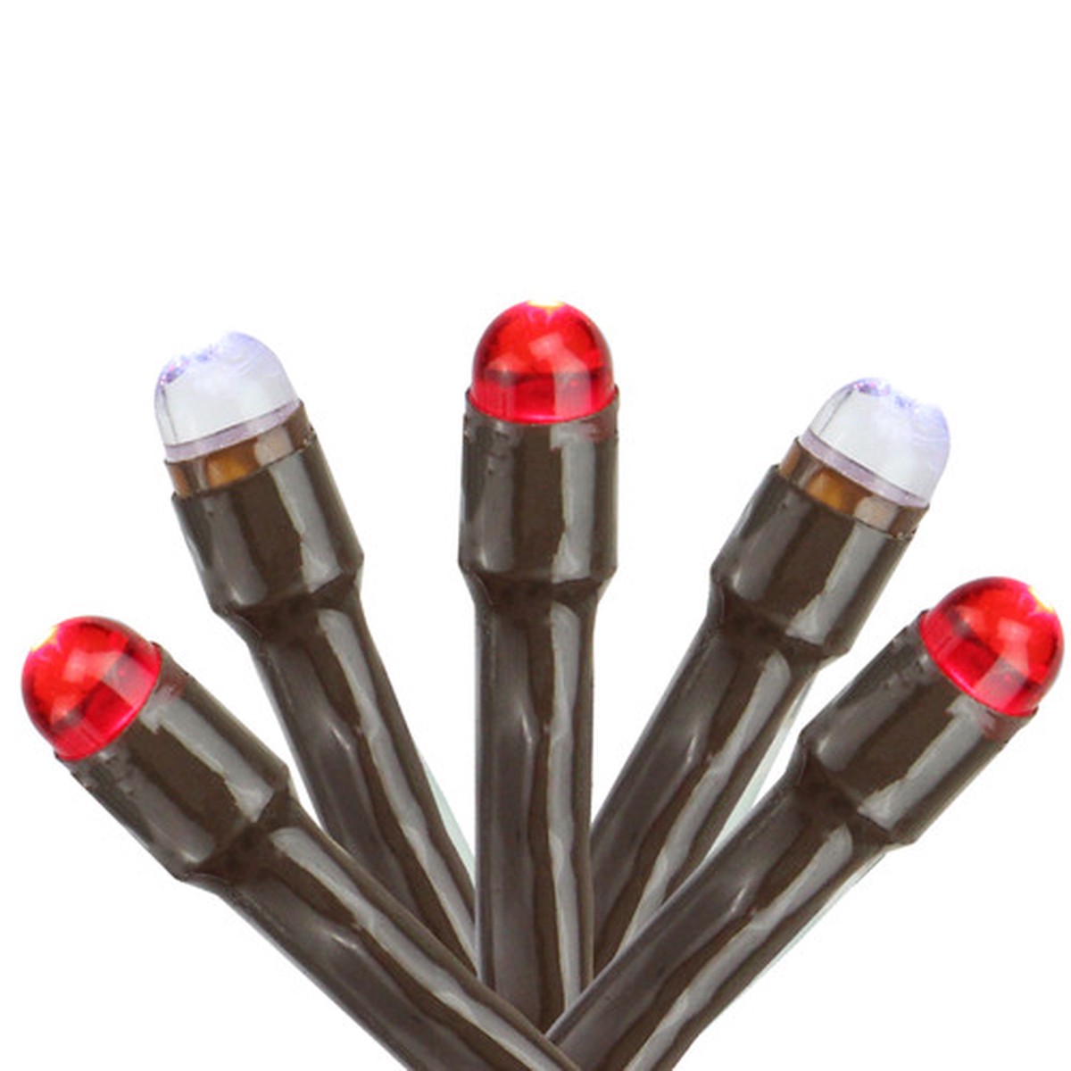2' x 8' Red and White Micro LED Net Style Tree Trunk Wrap Christmas Lights - Brown Wire