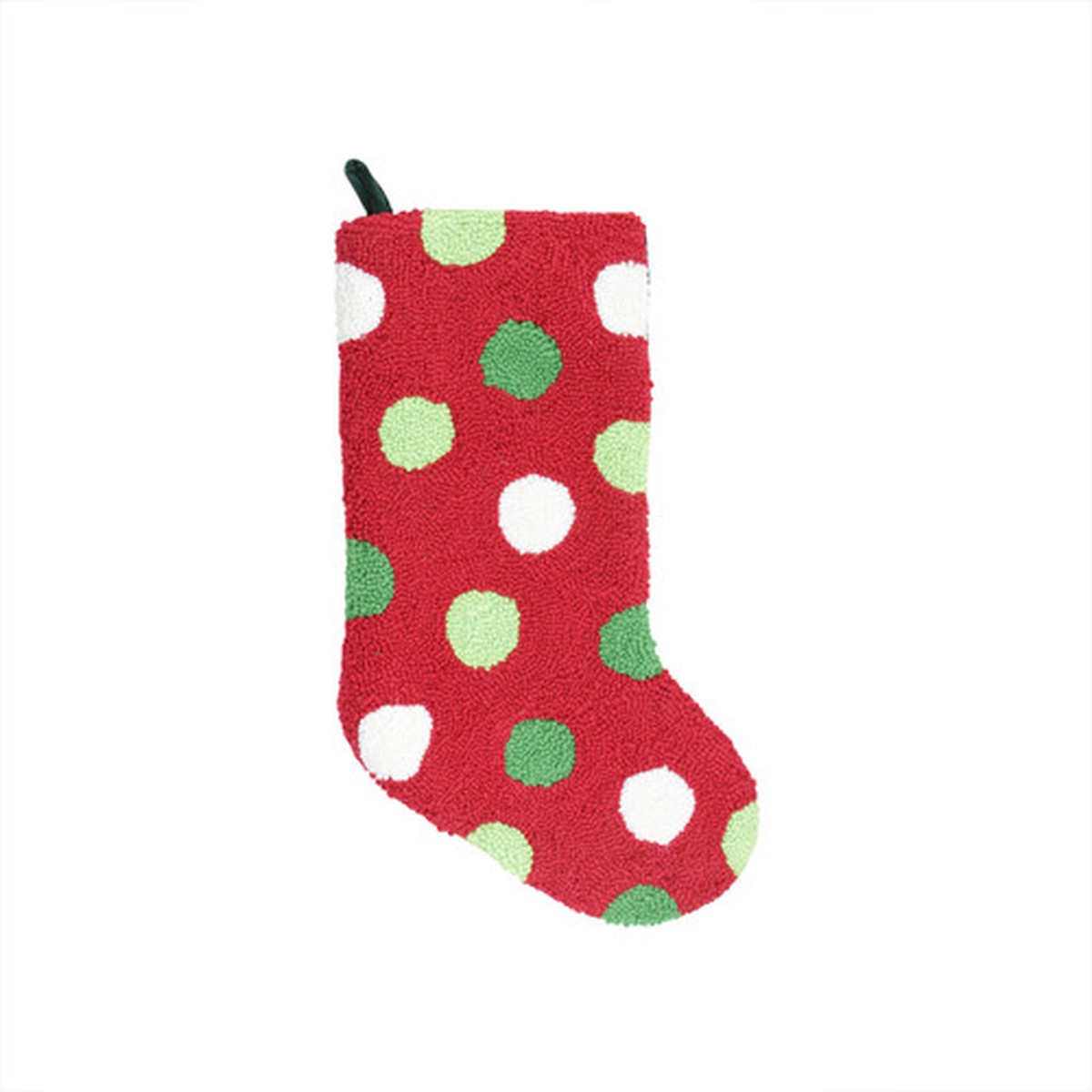 21″ Plush Loop Knit and Velveteen Polka Dot Patterned Christmas Stocking