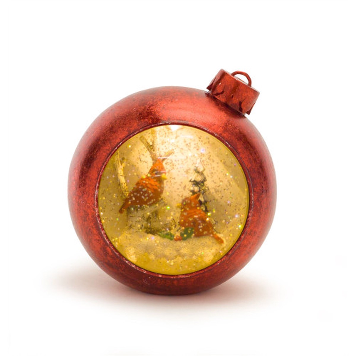 LED Lighted and Musical Cardinal Birds Christmas Snow Globe with Timer – 6.25″