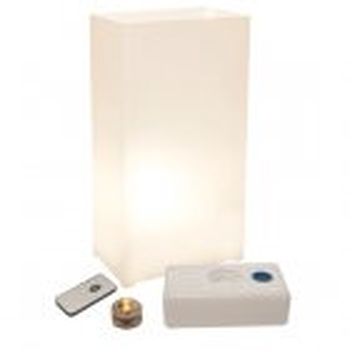Pack of 10 Remote Control LED Lighted Winter White Luminaria Kit