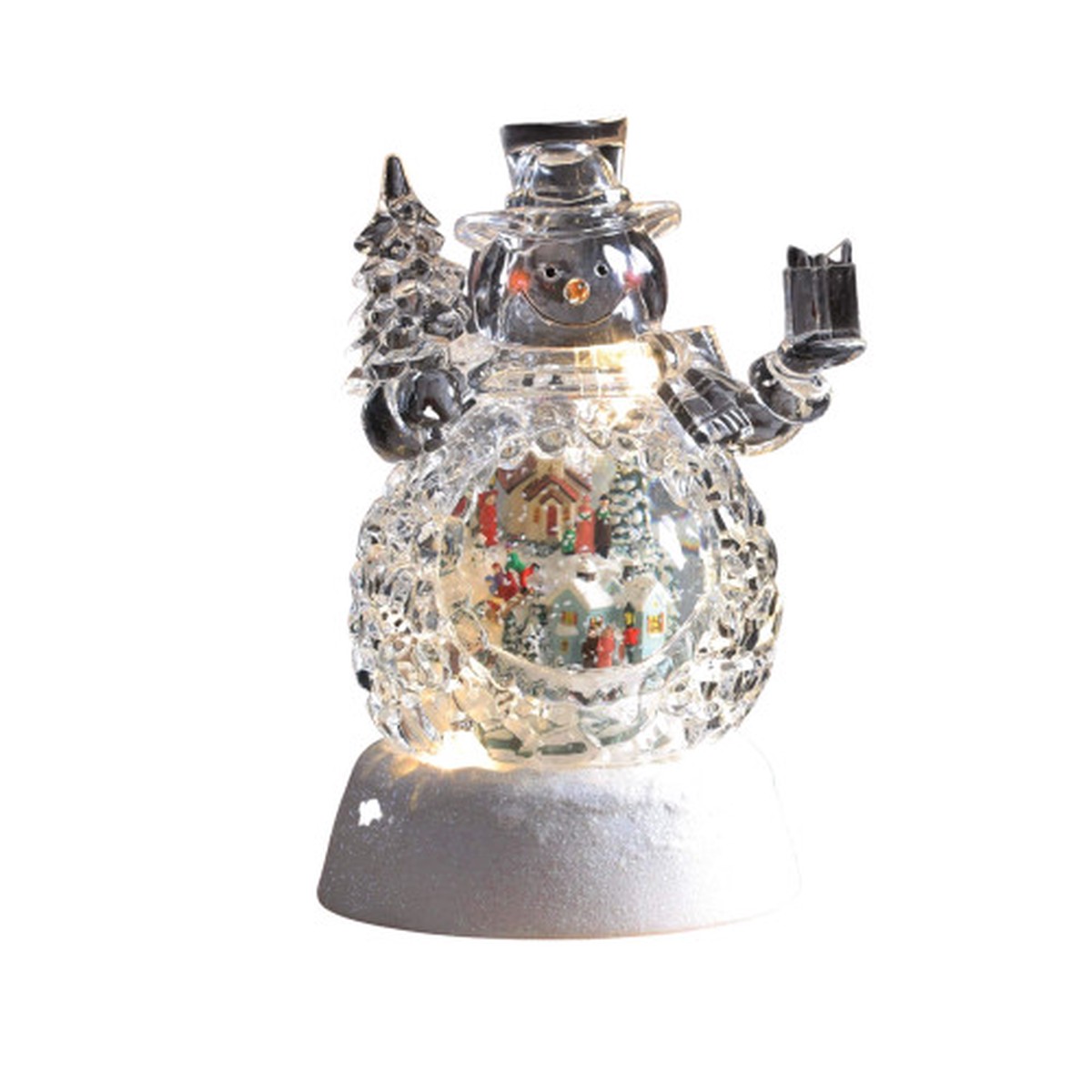 LED Lighted Musical Snowman with Village Waterglobe Christmas Decoration