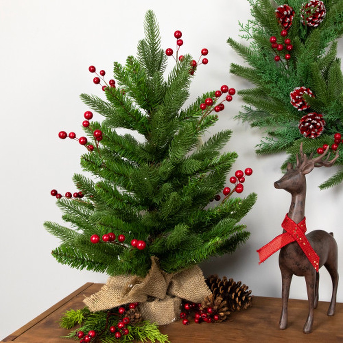 Real Touch Potted Sarasota Pine Artificial Mini Christmas Tree – 24″ – Unlit