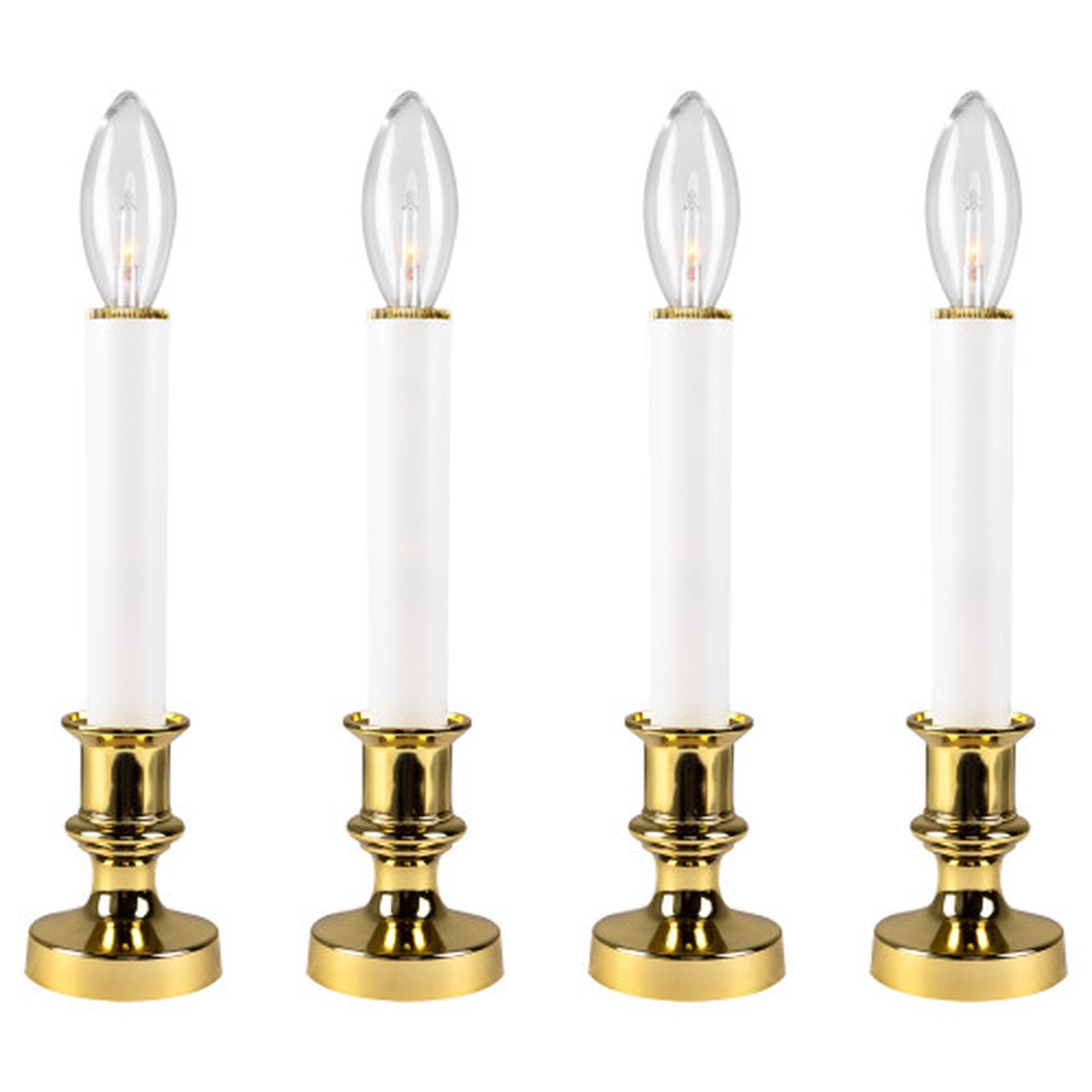 Single Light Window Candles – 9″ – White – Set of 4