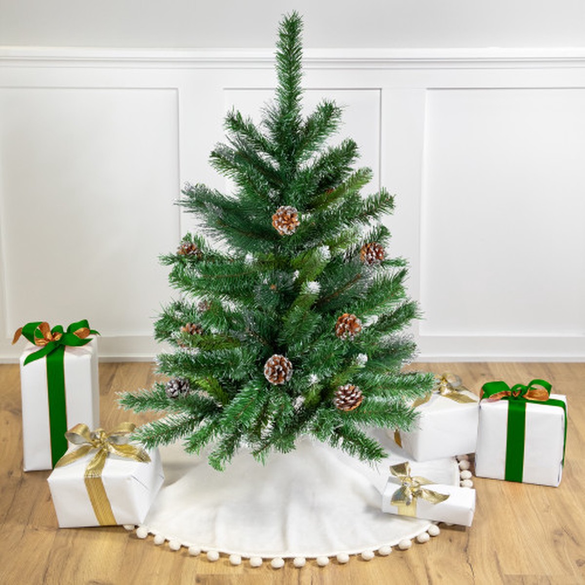 Two Tone Buckeye Glitter Pine Full Artificial Christmas Tree – 3′ – Unlit