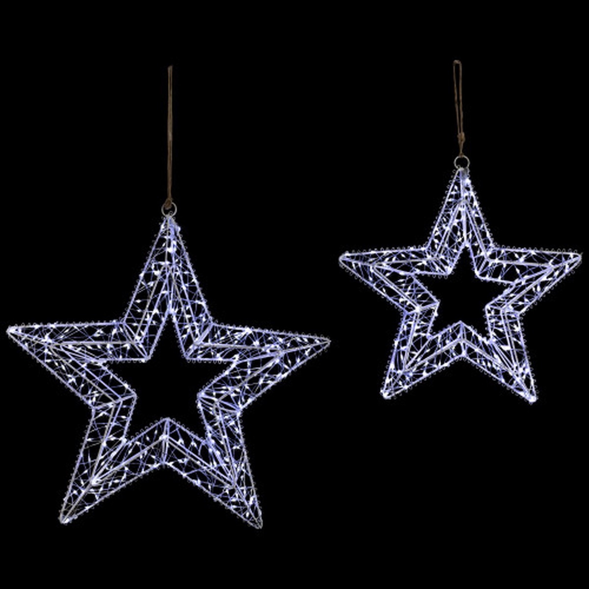 18″ Cool White LED Lighted Stars Outdoor Christmas Decorations – Set of 2