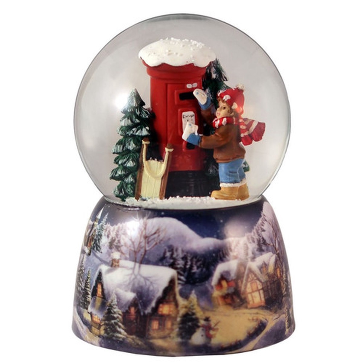 3″ Boy by Mailbox Musical Snow Globe