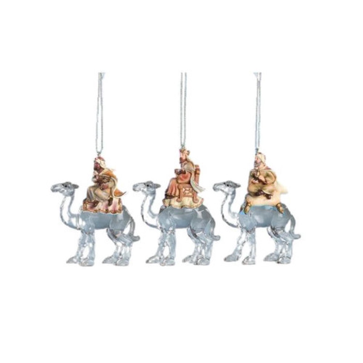 Icy Crystal Three Kings Nativity Ornaments – 4.5″ – Set of 6