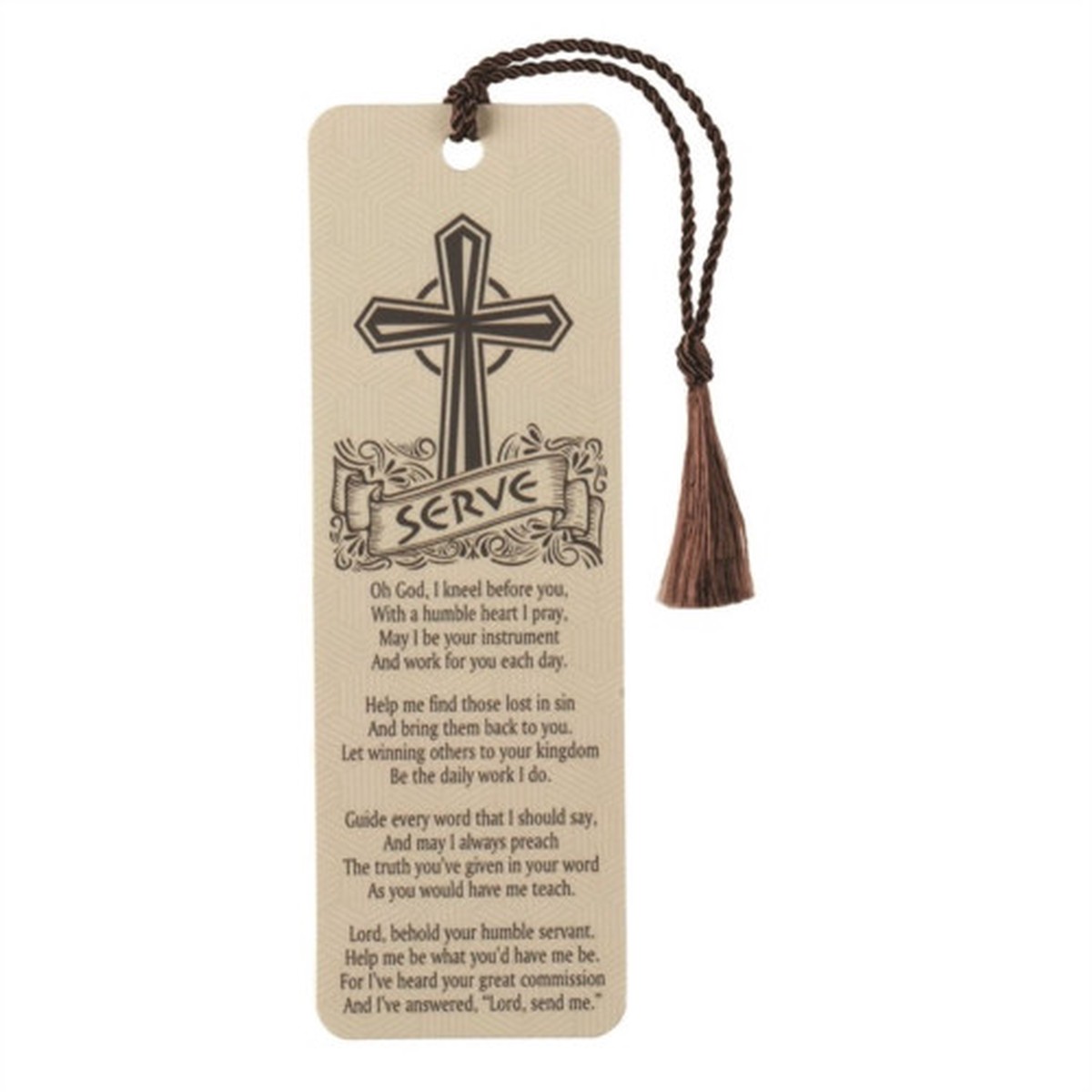 Serve Prayer Bookmark with Tassel – 6″ – Club Pack of 12