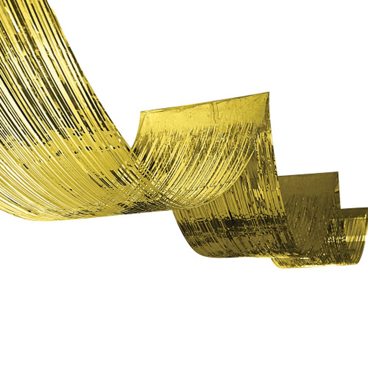 1-Ply Metallic Fringe Ceiling Curtains – 16′ – Gold – Club Pack of 12