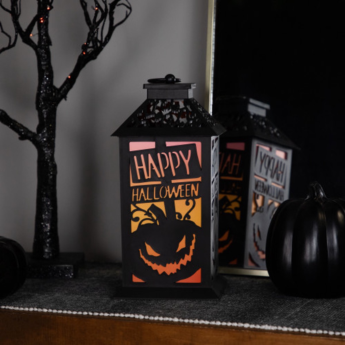 11″ LED Lighted Jack-O-Lantern Happy Halloween Lantern