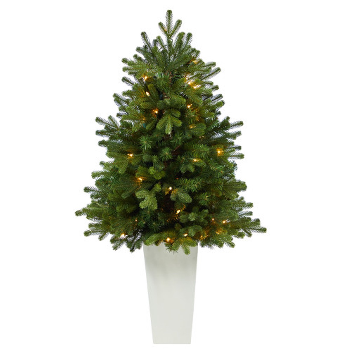 3.5 Pre-Lit Washington Fir Mini Artificial Christmas Potted Tree, Clear Lights