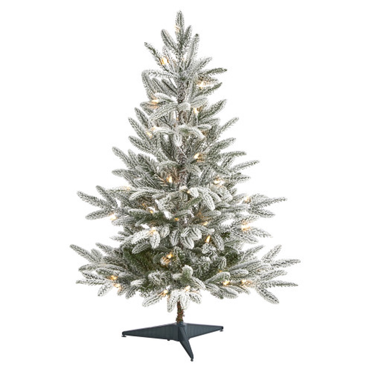 3′ Pre-Lit Flocked Manchester Spruce Artificial Christmas Tree, Warm Clear LED Lights