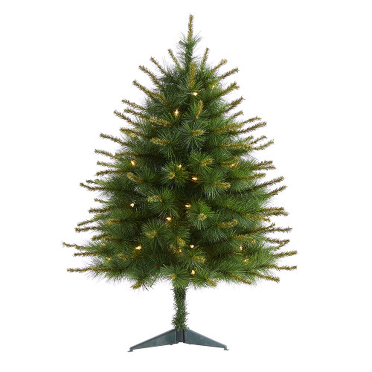 3 Pre-Lit New England Pine Artificial Christmas Tree, Clear LED Lights