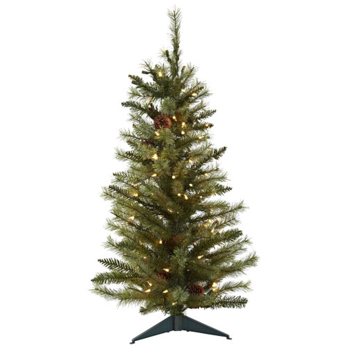 3′ Pre-Lit Pinecone Artificial Christmas Tree, Clear Lights