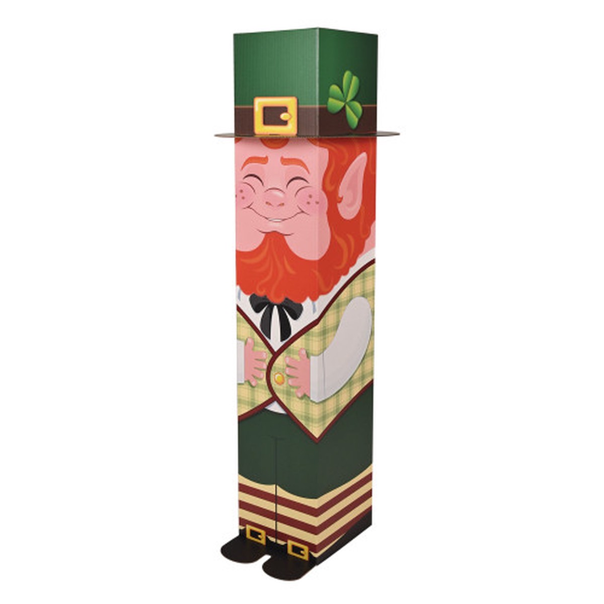 3D Leprechaun Stand Up St Patricks Decoration – 60″ – Green and White – Pack of 4
