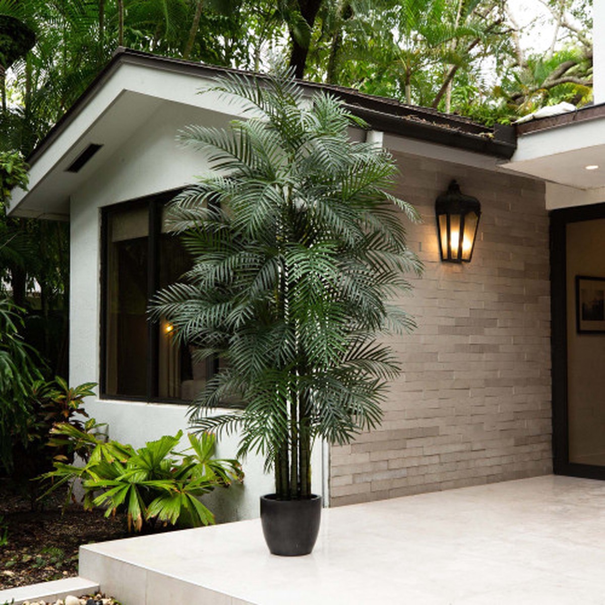 Potted Tropical Areca Palm Artificial Tree – 10′ – Green