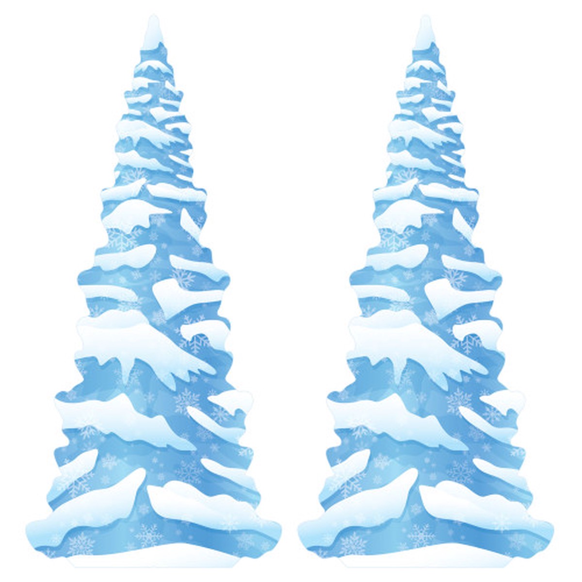 Winter Wonderland Tree Christmas Stand-Up Cutouts – White – 6.5′ – Set of 2