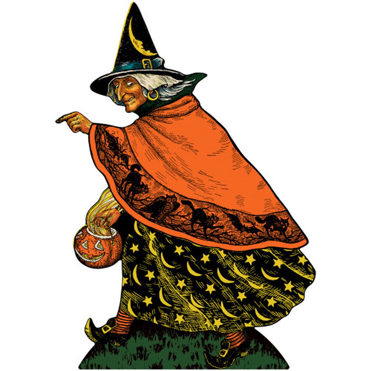 Witch Halloween Stand-Up Cutouts – Multicolor – 5.5′ – Set of 4