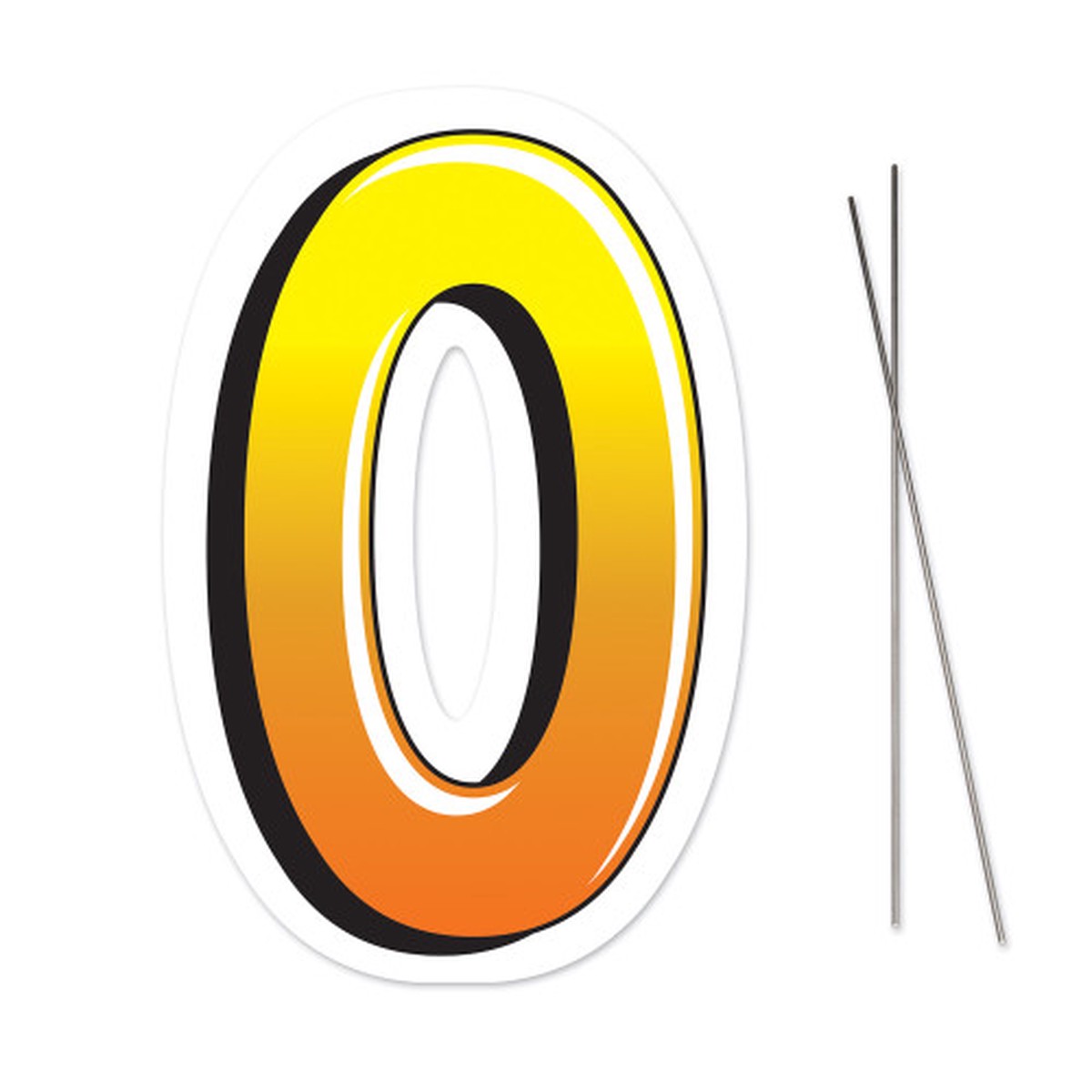 18″ Yellow and Black Letter “O” Plastic Yard Sign with Metal Stakes