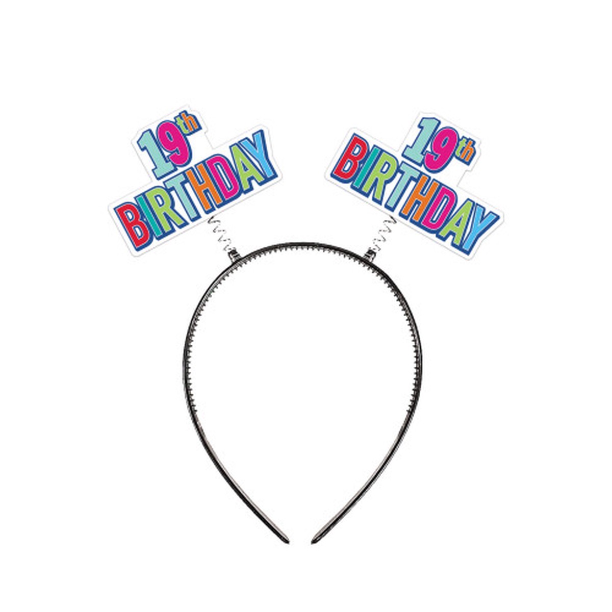 19th Birthday Bopper Headband – One Size – Club Pack of 12
