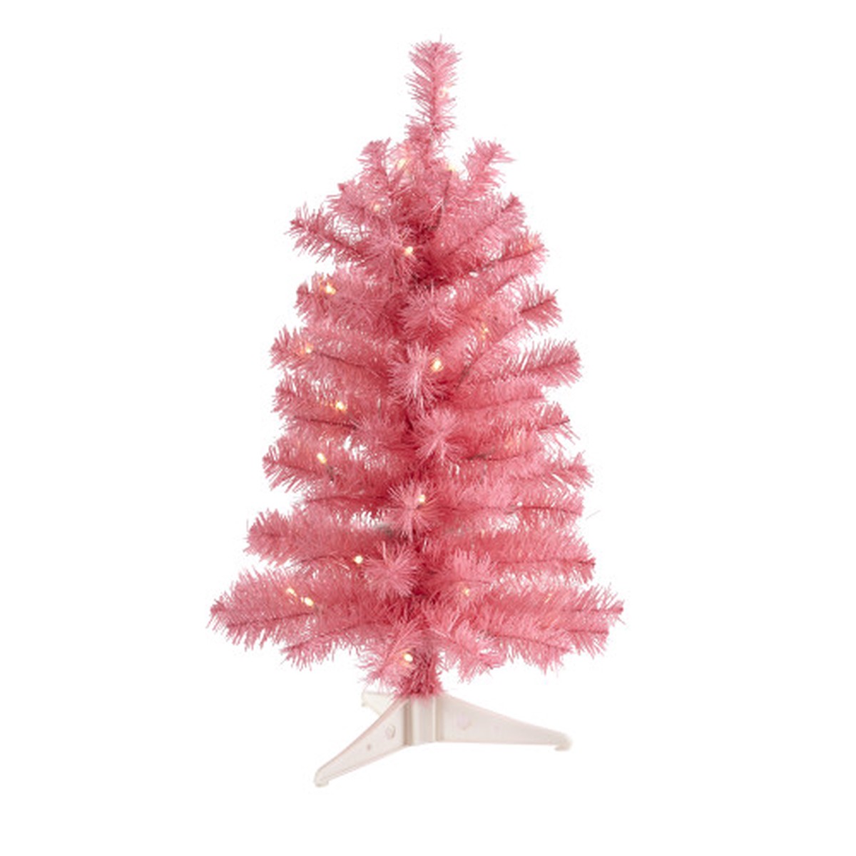 2′ Pre-Lit Pink Artificial Christmas Tree, Warm Clear LED Lights