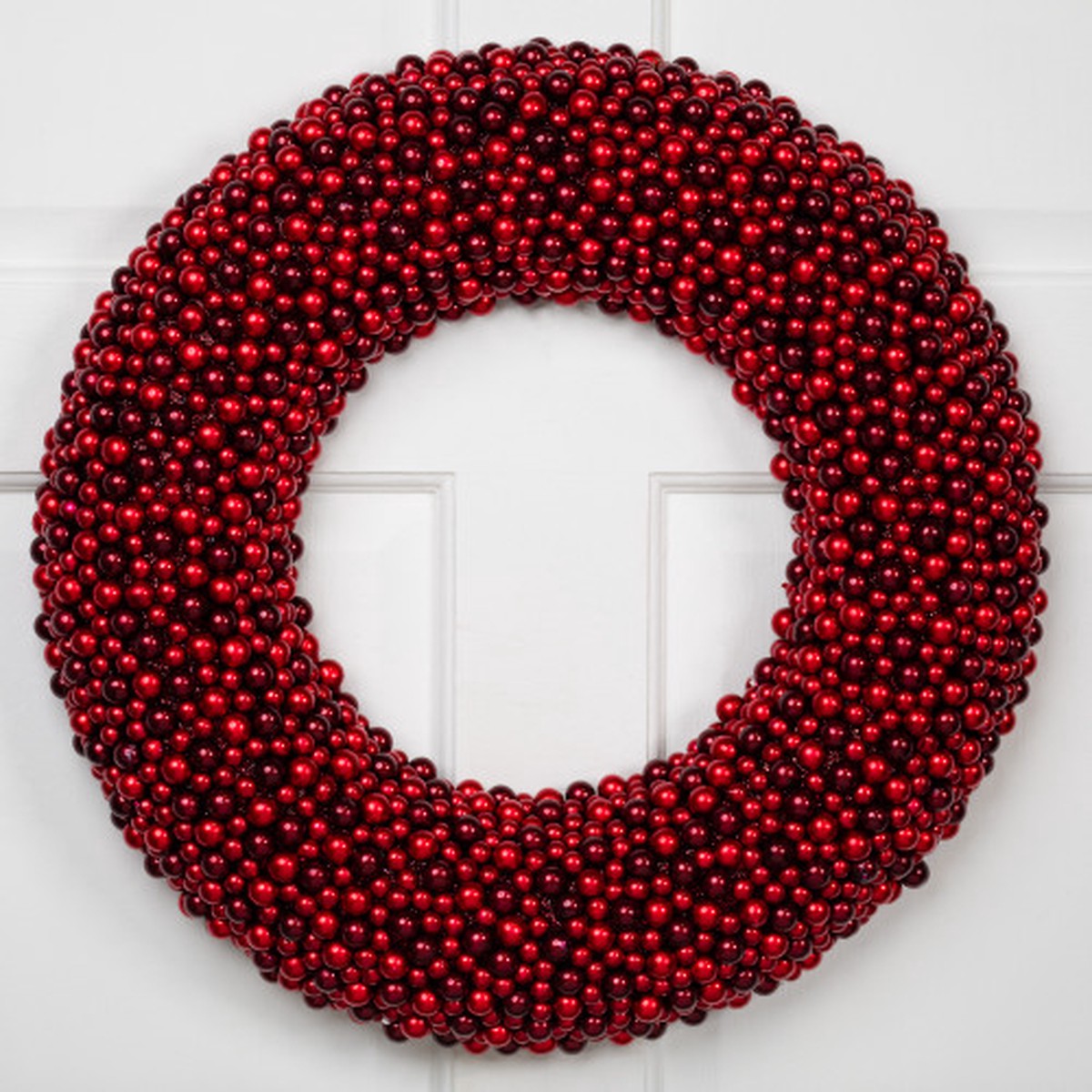 20″ Glittered Shiny Red Berry Christmas Wreath – Unlit