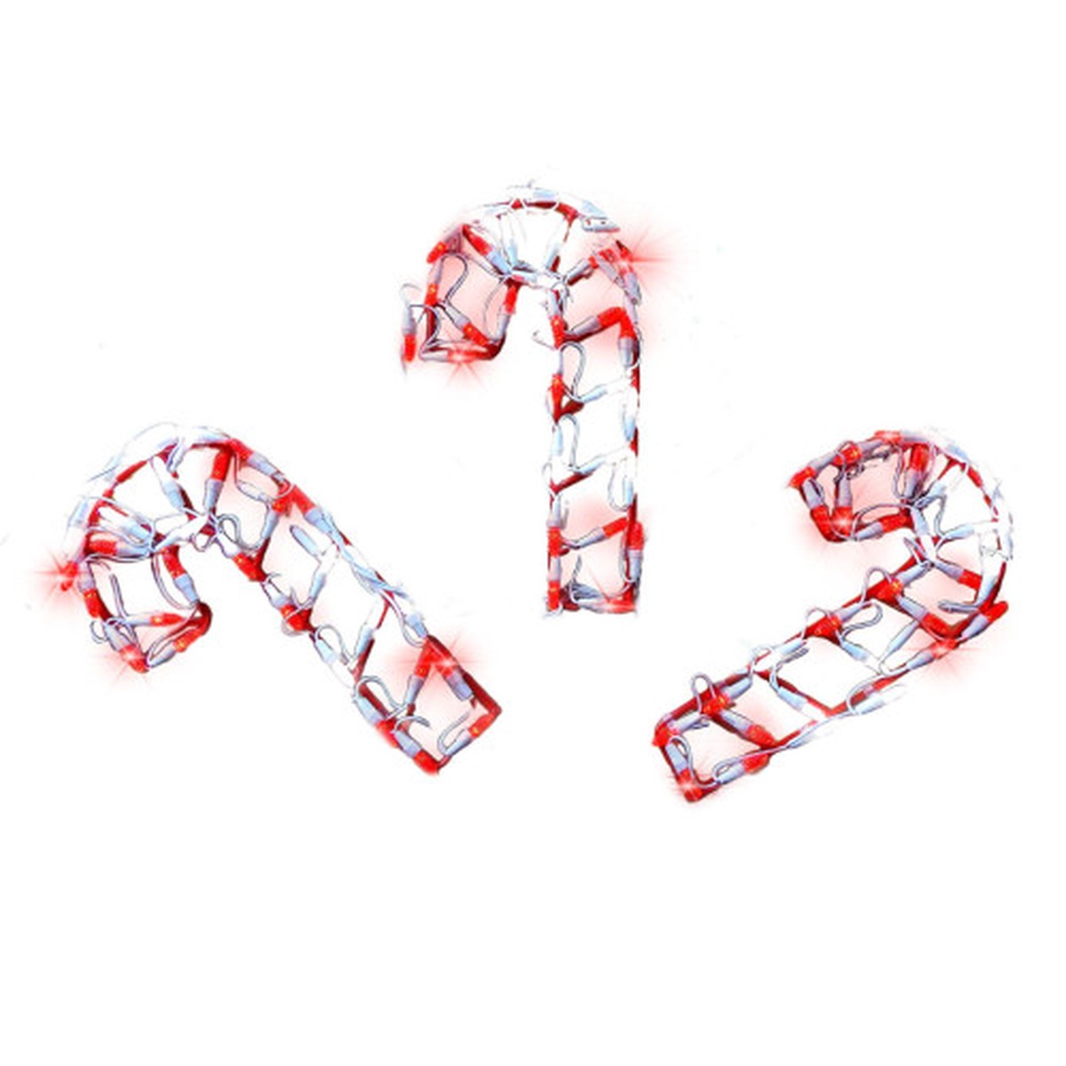 3-Piece LED Lighted Mini Candy Cane Outdoor Christmas Decoration – 13″