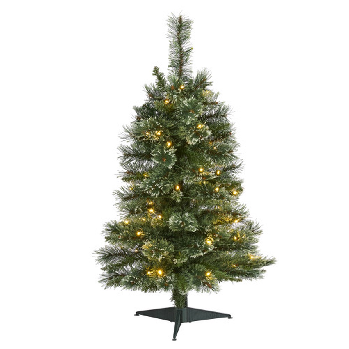 3′ Pre-Lit Wisconsin Slim Snow Tip Pine Artificial Christmas Tree, Warm Clear LED Lights