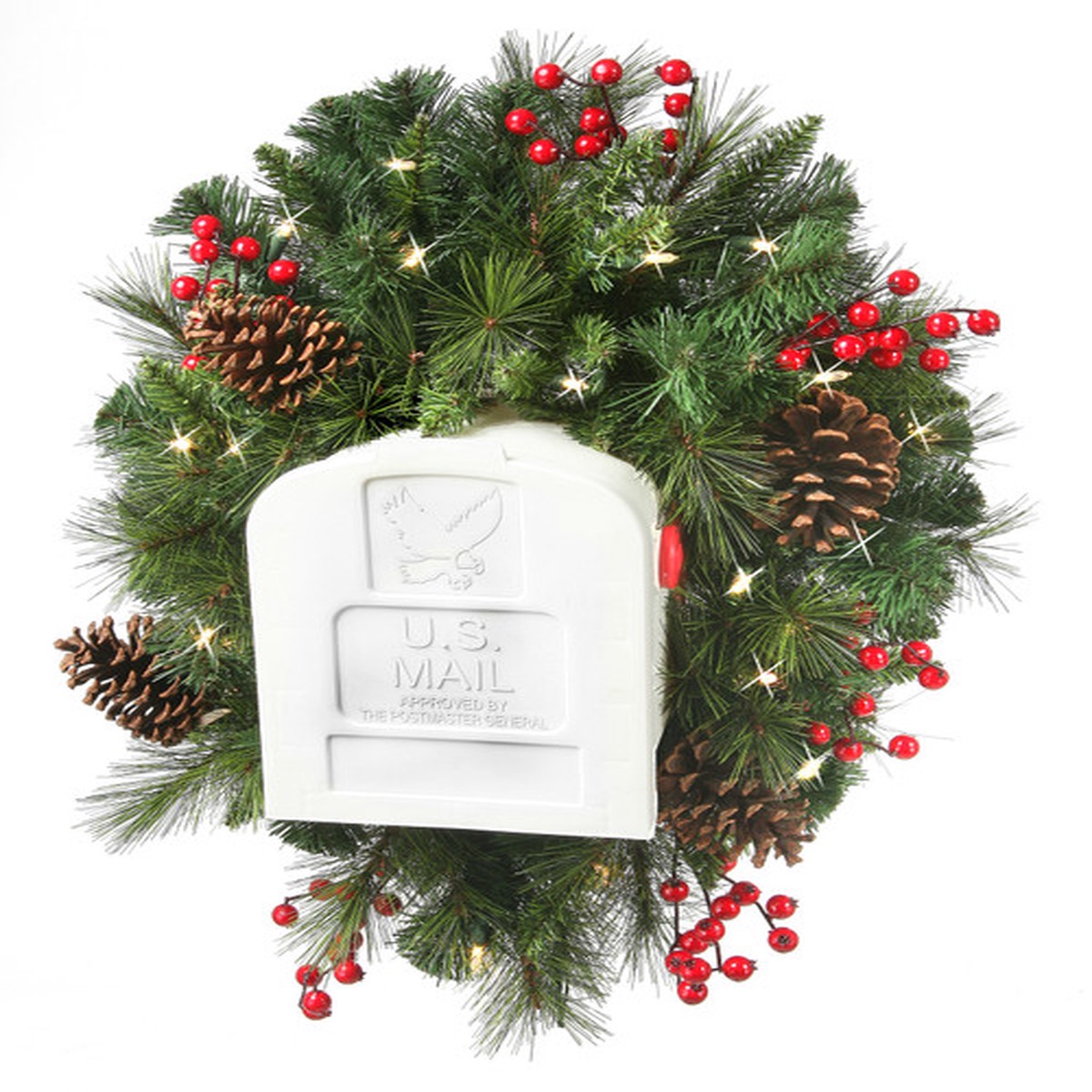 36″ Pre-lit Mixed Belgium Pine Artificial Christmas Swag, Clear Lights