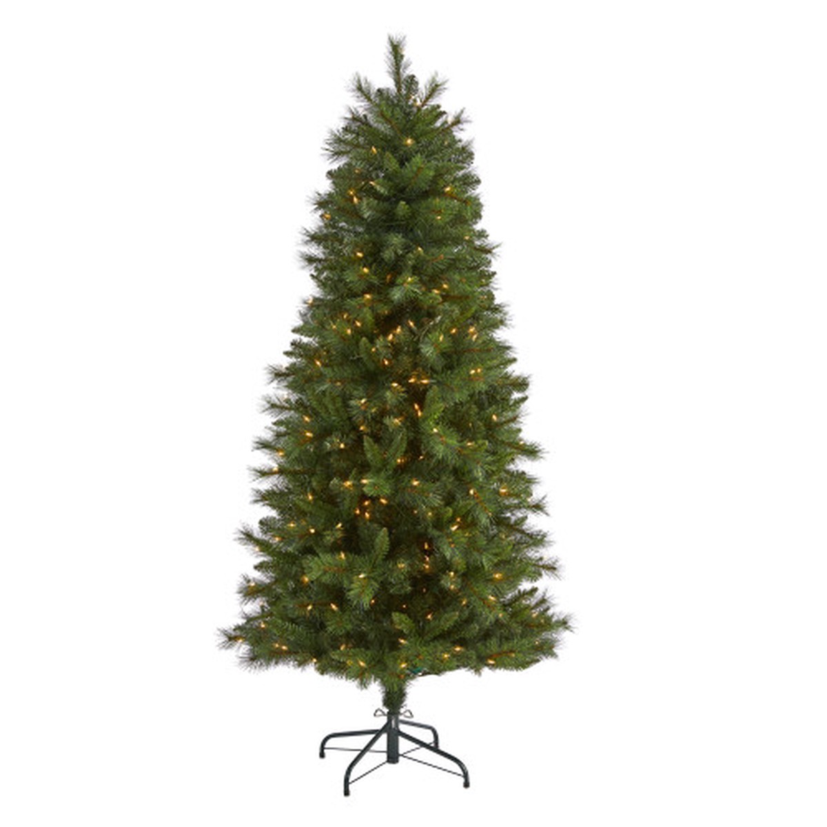 6′ Pre-Lit Slim West Virginia Pine Artificial Christmas Tree, Clear Incandescent Lights