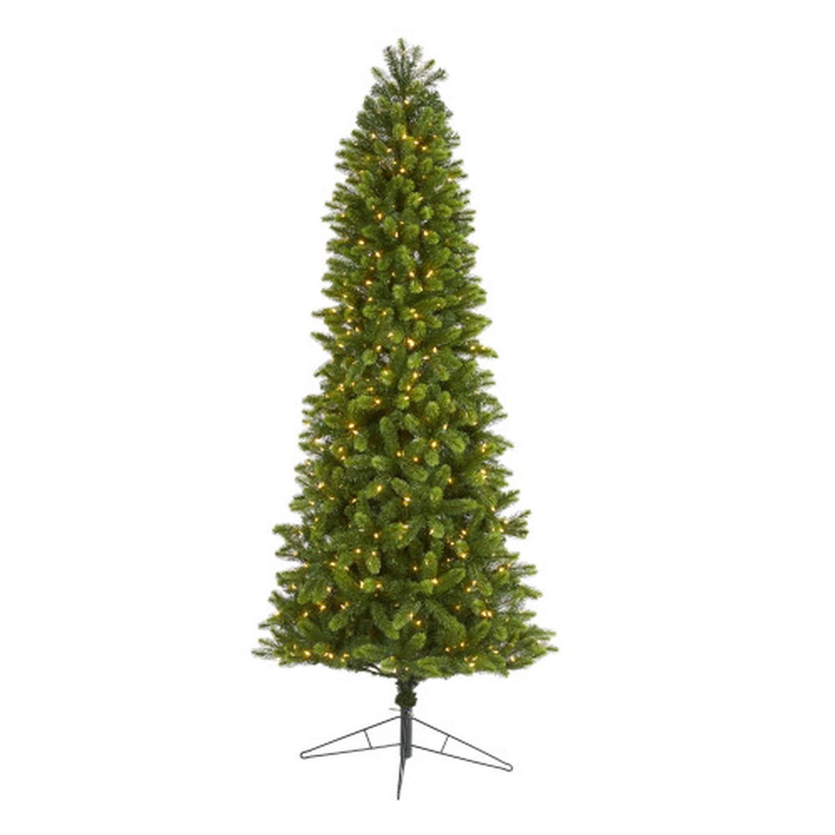 8′ Pre-Lit Slim Virginia Spruce Artificial Christmas Tree, Warm Clear LED Lights