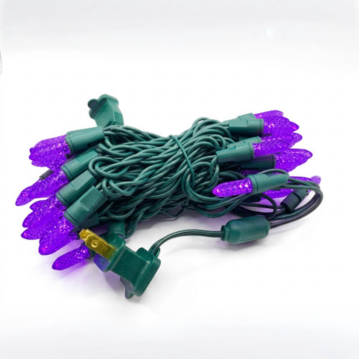 LED Single Mold M8 Mini Christmas Lights – Purple – 17′ Green Wire – 50ct