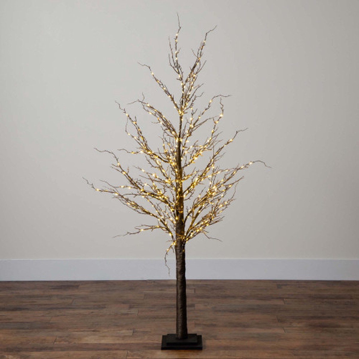 Pre-Lit Brown Twig Artificial Christmas Tree - 5' - Warm White LED Lights