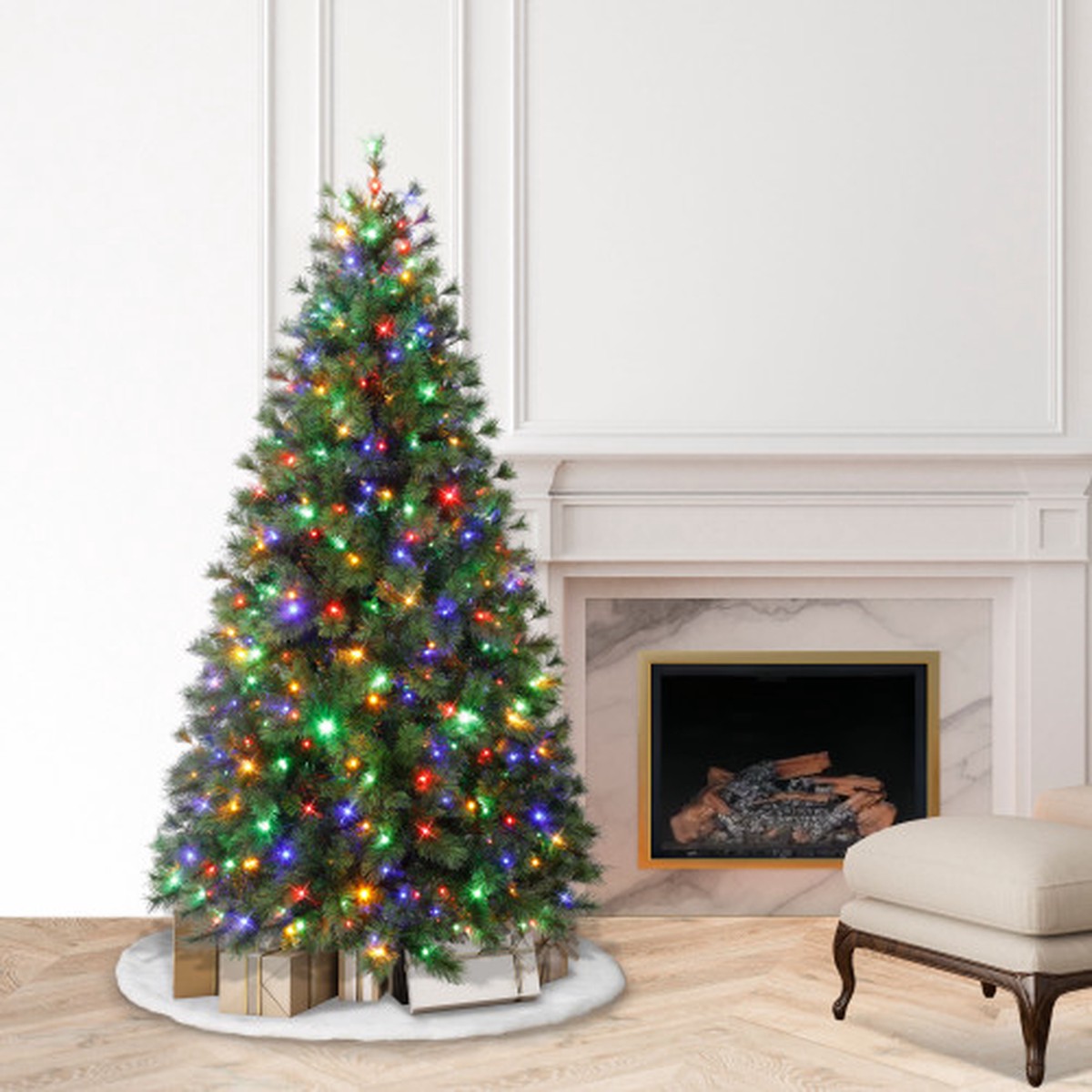 Pre-Lit Colorado Pine Artificial Christmas Tree – 6.5 – Multicolor LED Lights