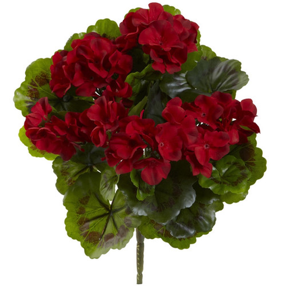 Set of 4 Red Artificial Geranium Flower Bushes 14″