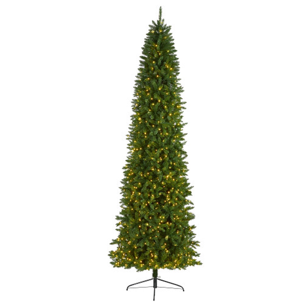 10' Pre-Lit Slim Mountain Pine Artificial Christmas Tree, Warm Clear LED Lights