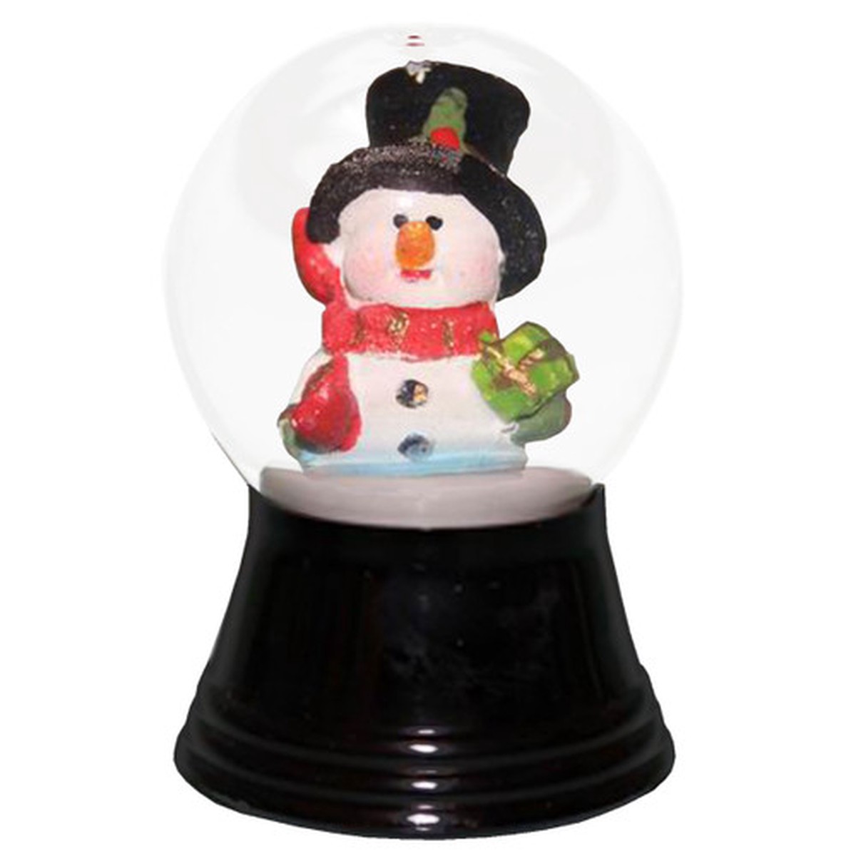 2.5″ Black and White Perzy Snow Globe Small Snowman with Scarf Decoration